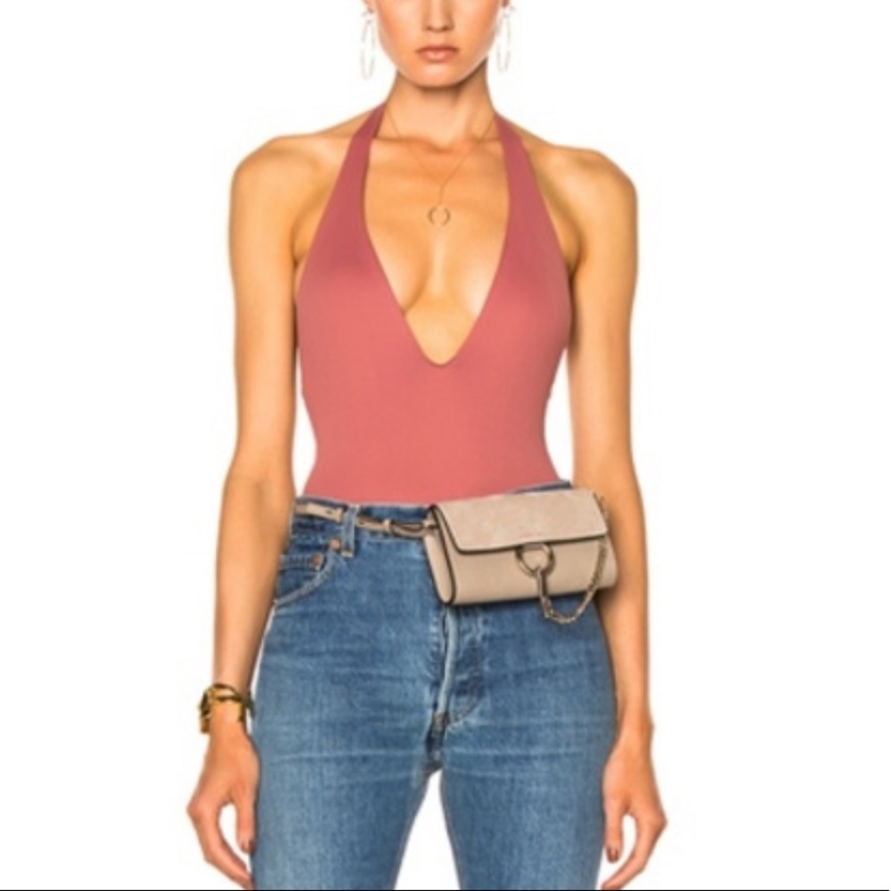 Alix Halter Bodysuit in Mauve